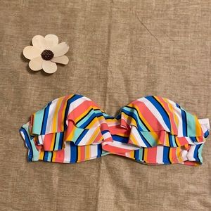 Sun Ray striped bikini swim top Bando.